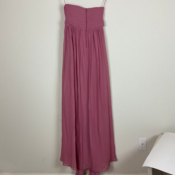 Birdy Grey Mauve Chiffon Strapless Maxi Dress Small - Picture 2 of 2
